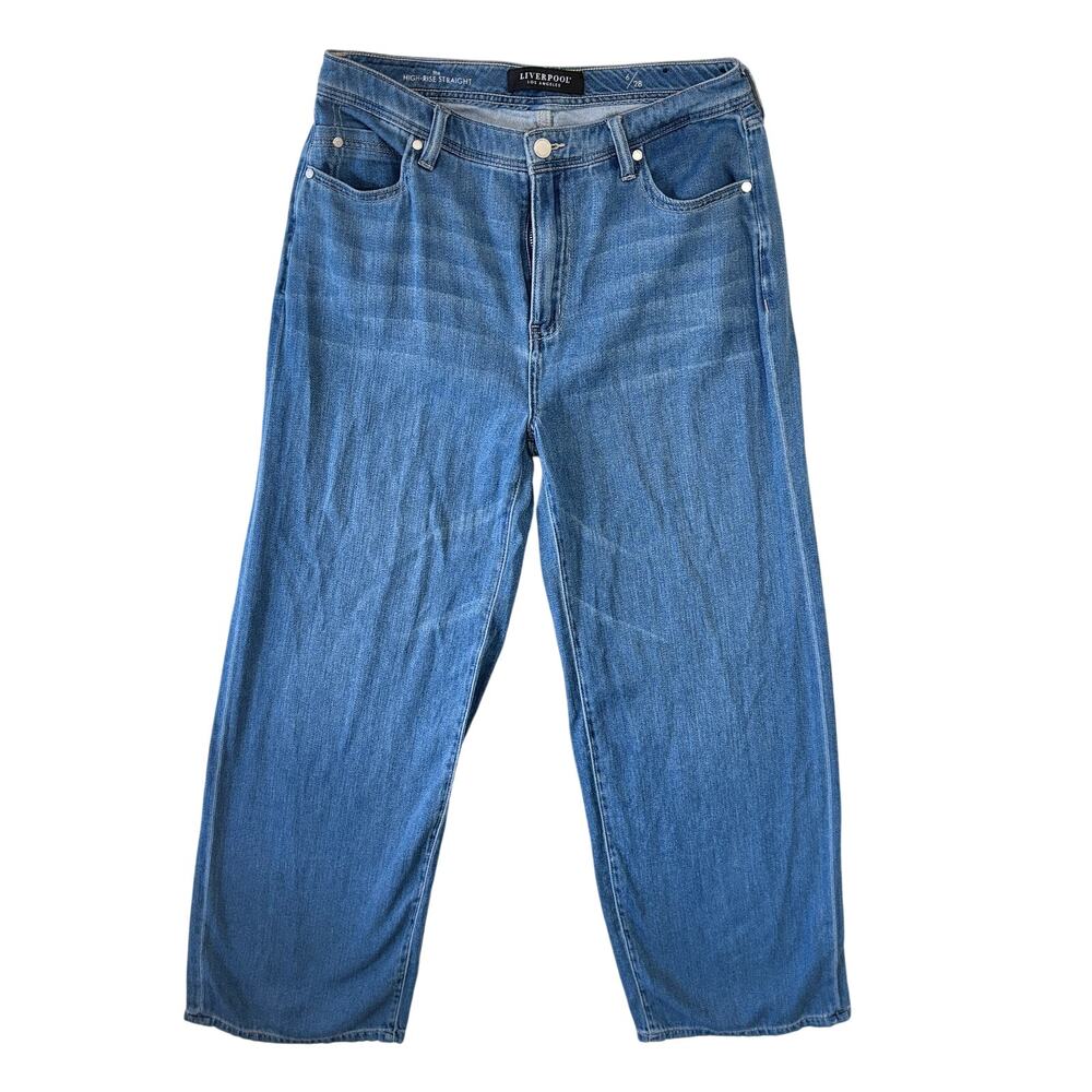 Liverpool Los Angeles Jeans 6/28 Womens The High Rise Straight Baggy Landsend